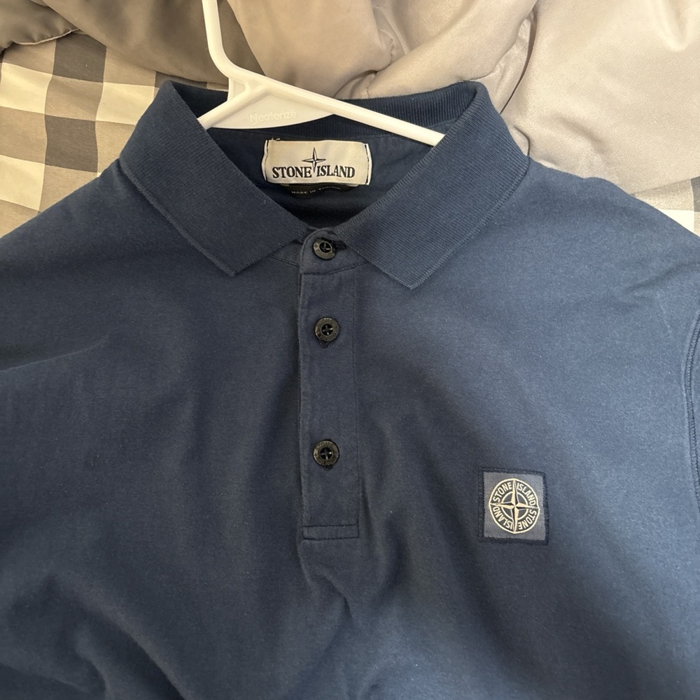 Stone Island Navy Polo Shirt - Picture 3 of 4